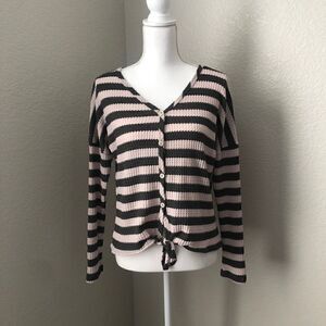 ⭐️3 for $10⭐️ Altar’d State Tie Front Waffle Top